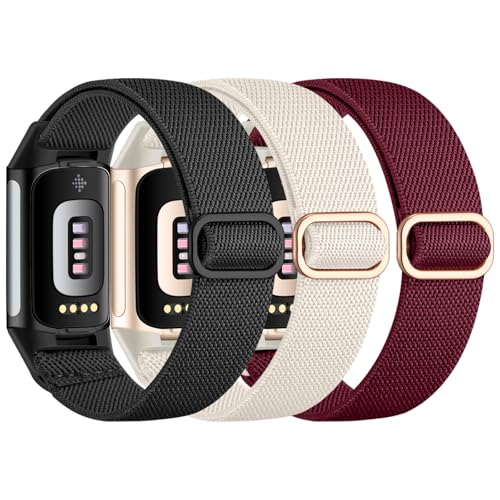 Epova Compatible con Correa Fitbit Charge 6 - Correa Fitbit Charge 5 para Mujeres Hombres, Correas de Repuesto Deportivas de Nailon Elástico Suave e Impermeable para Charge 5/ Charge 6