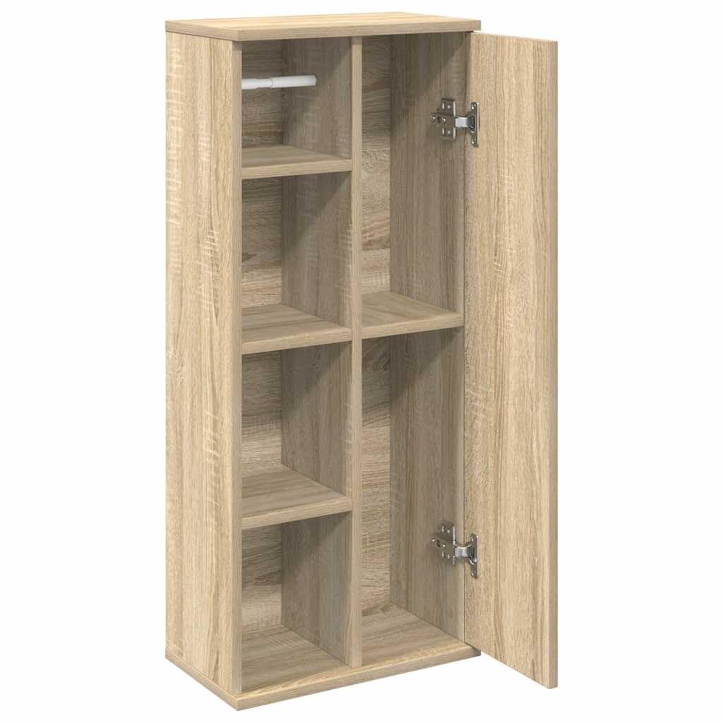 Armoire de salle de bain avec porte-rouleau 39x22x90 cm Chêne sonoma