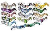 HolidayEyes(R) 25 Pair - 3D Christmas Glasses - 15 styles - See Santa, Snowman, Reindeer, Candy Canes, Elves, etc., and 2 Christmas/New Years Fireworks Glasses