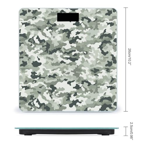 Báscula de baño digital camuflaje blanco vidrio templado miniatura 2
