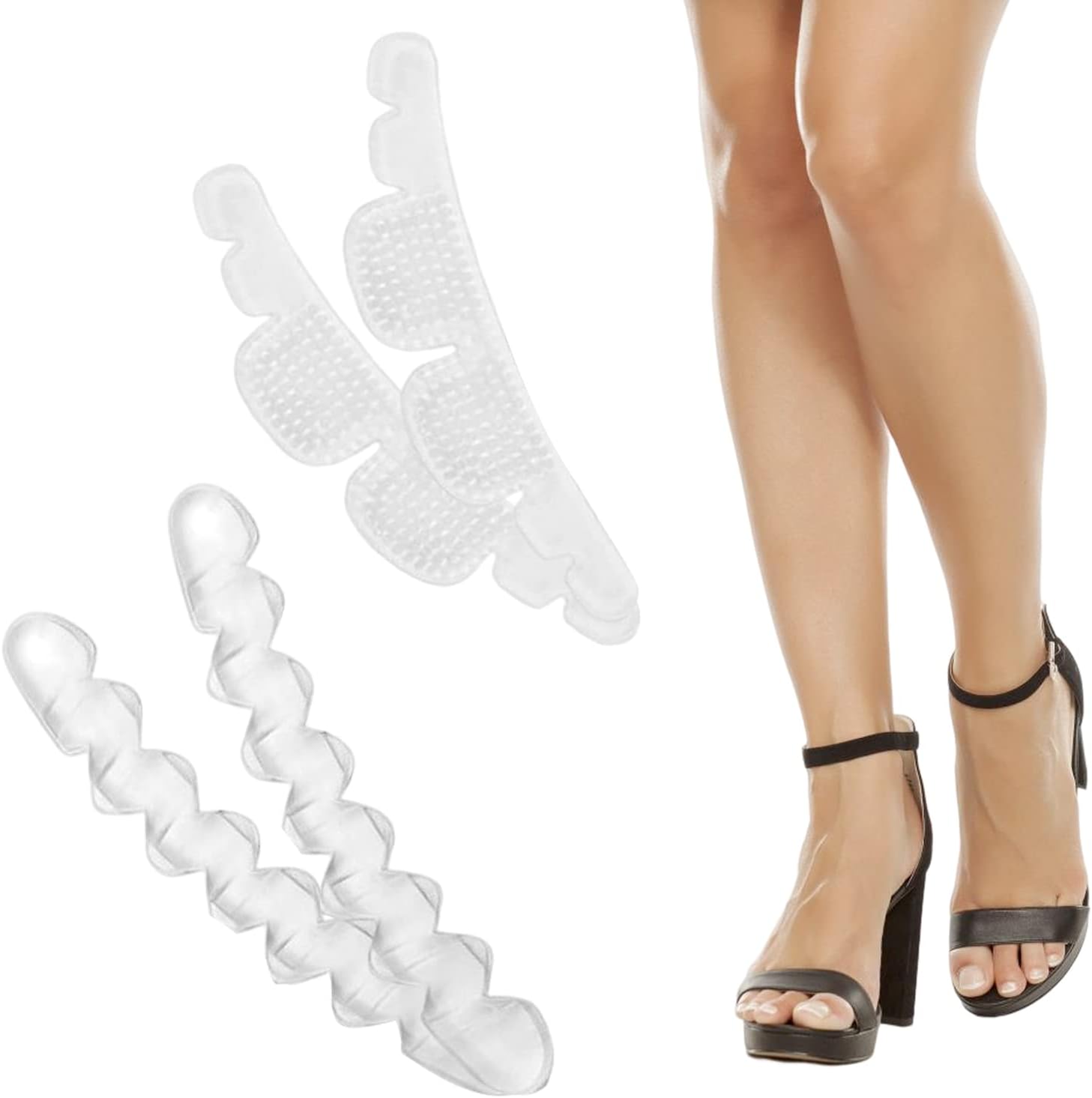 2 Pairs Invisible AntiSlip High Heels Pads,Metatarsal Pads, Reusable