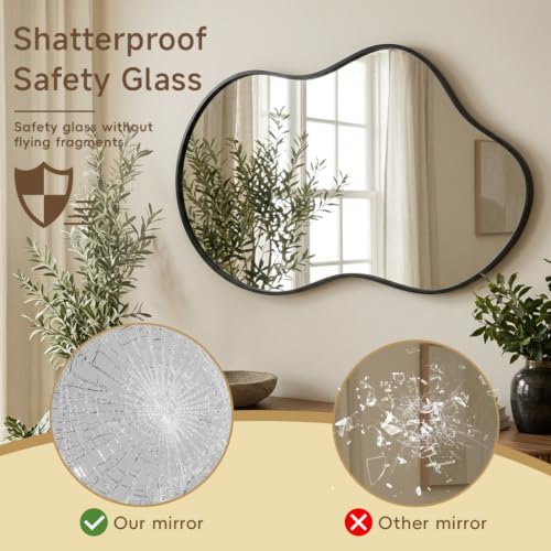 24"X40" Wall Mirror Irregular Mirror for Bathroom Bedroom & Entryway - Image 4