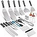 Morole Utensilios para Barbacoa 22PCS Espátulas para Parrilla Espátula para Barbacoa Acero Inoxidable Juego de Espátula Kit Barbacoa para Teppanyaki