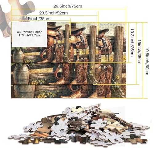 Puzzle de 1000 piezas Western Cowboy con acabado artístico de alta calidad 5