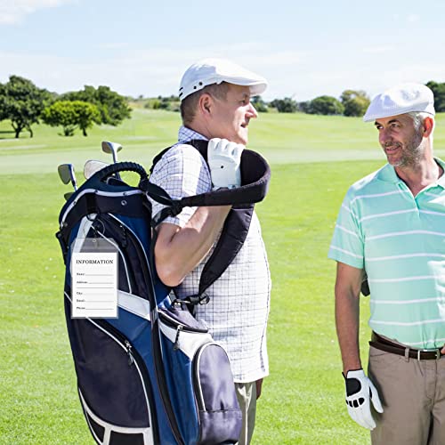 6 Pack Extra Large Golf Luggage Tag 9" x 6" Travel Luggage Bag Tag Plastic Clear Tag Waterproof Zipper Pouch PVC Luggage Tag Shipping Label Holders with Sturdy Steel Loop for Golf Club3