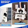 Folding 2-Step Stool - Upgraded Stable A-Frame, Safety Lock, Anti-Slip Rubber Feet, 300lb Capacity, No Assembly - 8 17 Step Stools for Kitchen, Bathroom, Bed, RV, Home, Office (Panda)