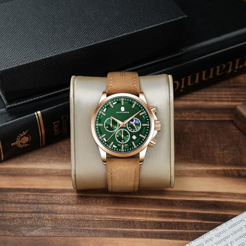 Image of BENYAR Men's Watches Waterproof Sport Military Watch for Men Multifunction Chronograph Black Fashion Quartz Wristwatches Calendar with Leather Strap