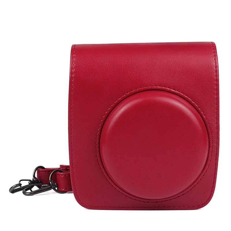 JAIMAN TOYS Fujifilms Instax Mini 90 PU Leather Instant Camera Case! Rain Proof & Protective Case with Adjustable Shoulder Strap – PU Leather Soft Cover, Instax Mini 90, Red