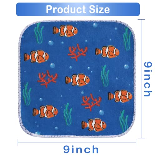 Image of Baby Washcloths, 24Pack Baby Wash Cloths Extra Soft & Ultra Absorbent, Baby Towels and Washcloths Face Towels for Unisex Boys Girls Body, Washclothes Gentle on Sensitive Skin, 9x9 Fish