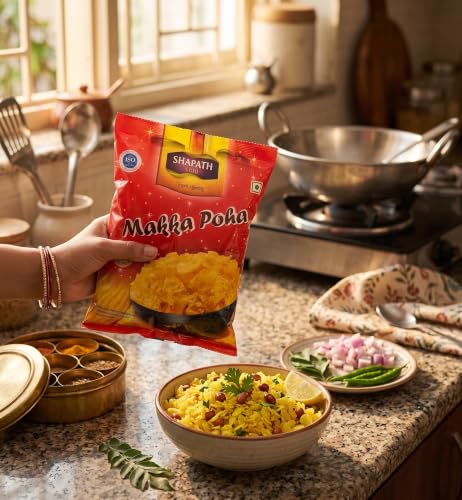 Image of SHAPATH Premium Corn Flakes | Crispy Toasted Corn Flakes | Ready to Fry Breakfast | Light & Crunchy | Enjoy with namkeen /Add Pinch of Salt For Better Taste | Best For Evening Snacks / 500gm Pack