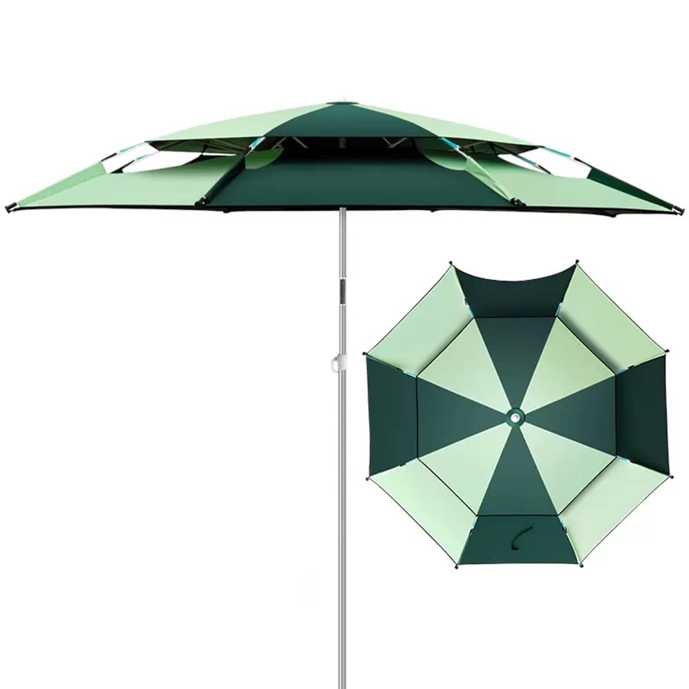 Wielokolorowy parasol wędkarski z kotwicą piaskową o 360° Obrotowa osłona przeciwsłoneczna na słońce Cień Wiatroodporny parasol ogrodowy - 200 cm / 6,5 stopy