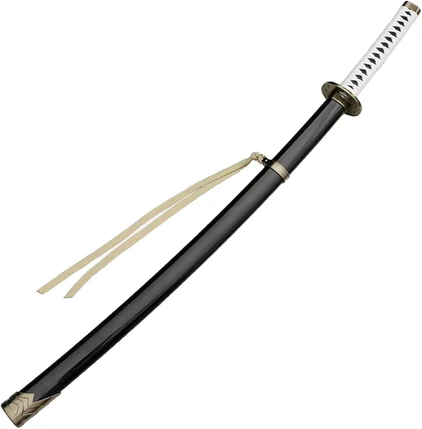 ZHAOMEI Katana en Bambou avec Fourreau laqué en Bois Massif,Bokken Fait à la Main pour l'entraînement au Kendo,Jeu de rôle,décoration de la Maison,Collection d'exposition,Cosplay,Cadeau,blanc-104CM