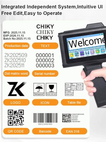 Image of New Upgraded Handheld Inkjet Printer with High Resolution Print Quality Inkjet Printer Digital Logo Date Number Tij Printing Machine