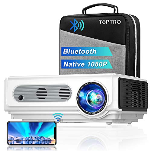 🔥 Projector, TOPTRO Projector with WiFi and Bluetooth, 7500L Native 1080P WiFi Projector with Carrying Case, Support 4K/Zoom, Home Theater Projector Compatible with Phone/TV Stick/PC/USB/PS4/DVD
