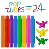 24Pcs Tubos Sensoriales Niños - Juguetes Sensoriales Autismo - Fidget Toy - Juego Tubos Niños - Tubos Moldeables Niños.
