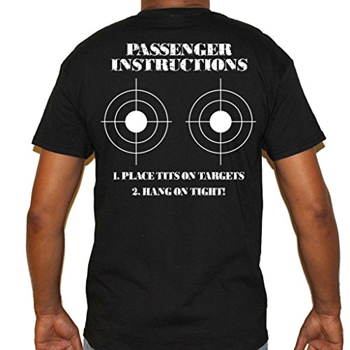 Biker Life USA Place Tits Here Passenger Instructions T-Shirt Black
