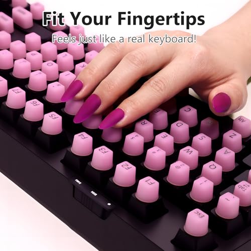 130 adhesivos para teclado ergonómicos para uñas largas miniatura 3