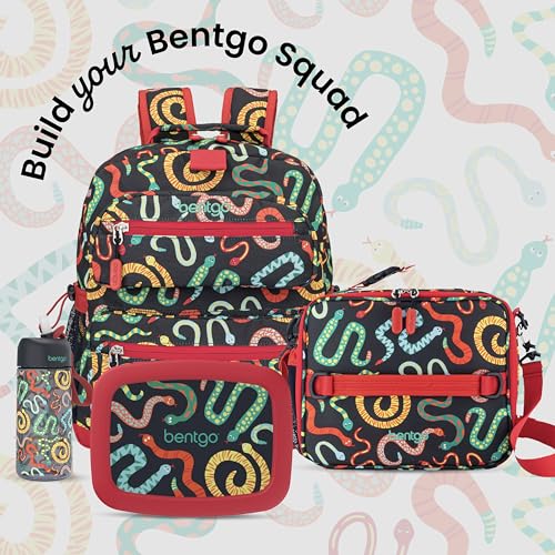 Image of Bentgo Kids Print Backpack - Lightweight 14 inch Backpack for School, Travel & Daycare, Ideal for Ages 4+, Durable & Water-Resistant, Roomy Interior, & Loop for Lunch Bag (NEW Sssnakes)