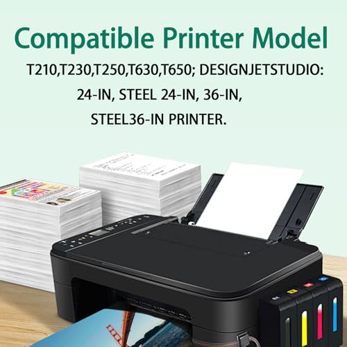 Image of 712XL Ink Cartridges High Yield Replacement for DesignJet T650 T630 T230 T210 Studio Plotter Printer (4 Pack 80ml Black 29ml Cyan Magenta Yellow