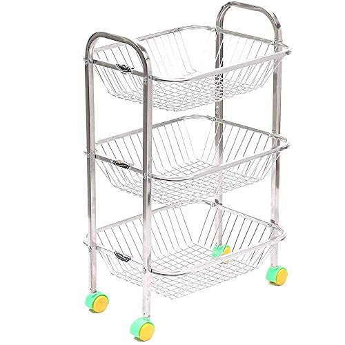 KGN MART Most Heavy Stainless Steel 3 Layer Onion Potato Stand for