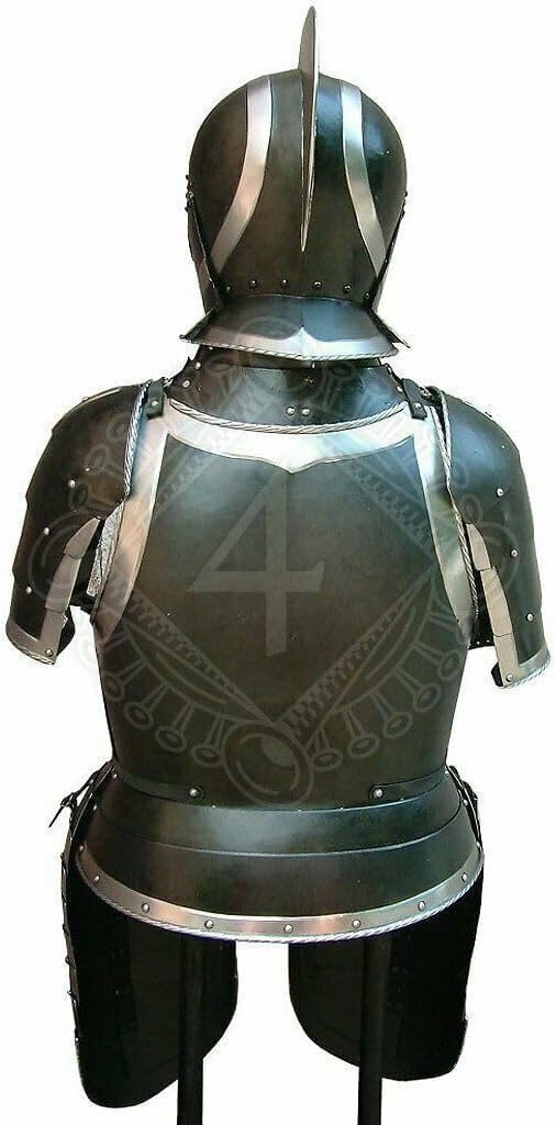 Medieval Trabant Half Body Armor Suit Cuirass, Medium, Black