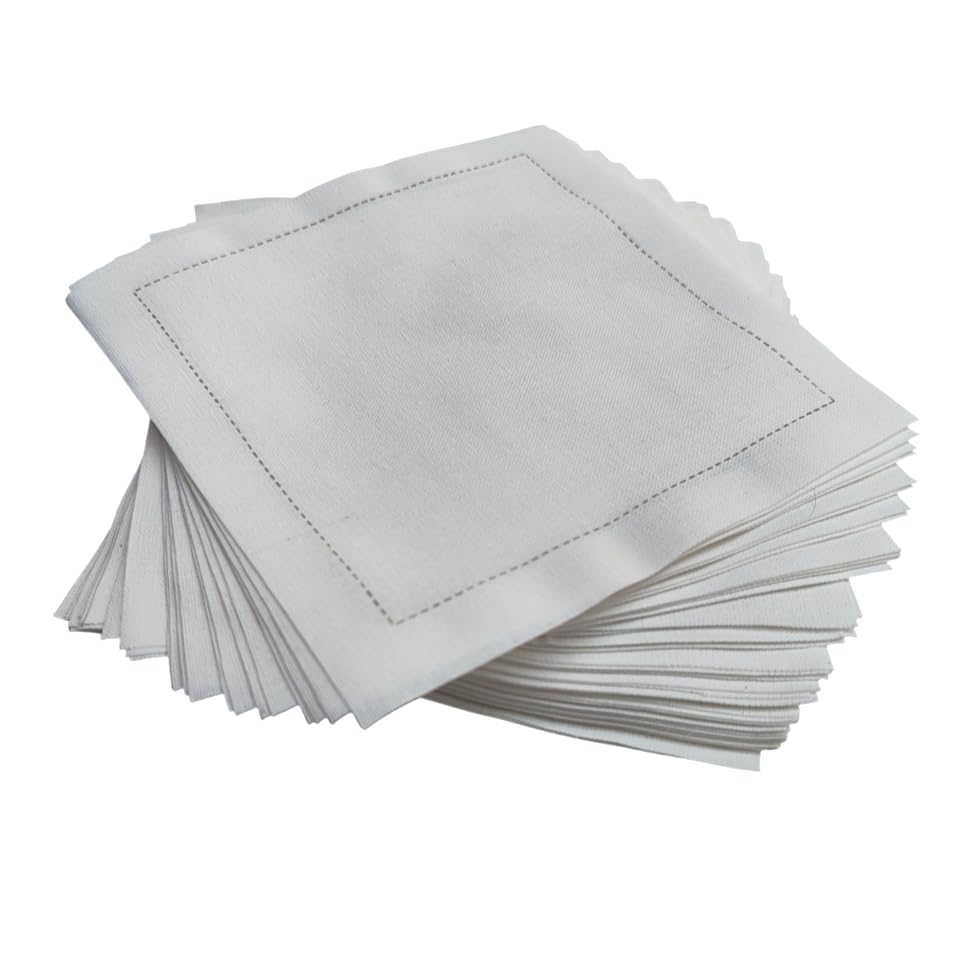 Servilletas Desechables de Algodón Blanco 4.7x4.7 pulg Pack 50 miniatura 3