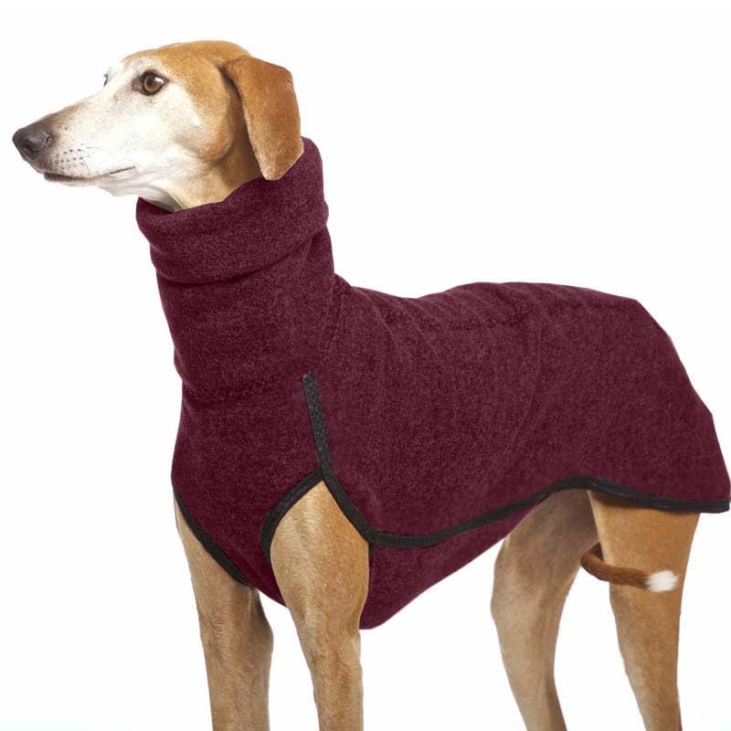 Autumn And Winter Warm Greyhound Labrador Shepherd Dog Large Dog Clothes Turtleneck Shirt Sweater Stretch Fleece Dog Sweater Vest Pet Jacket Coat Suits,Red,4XL