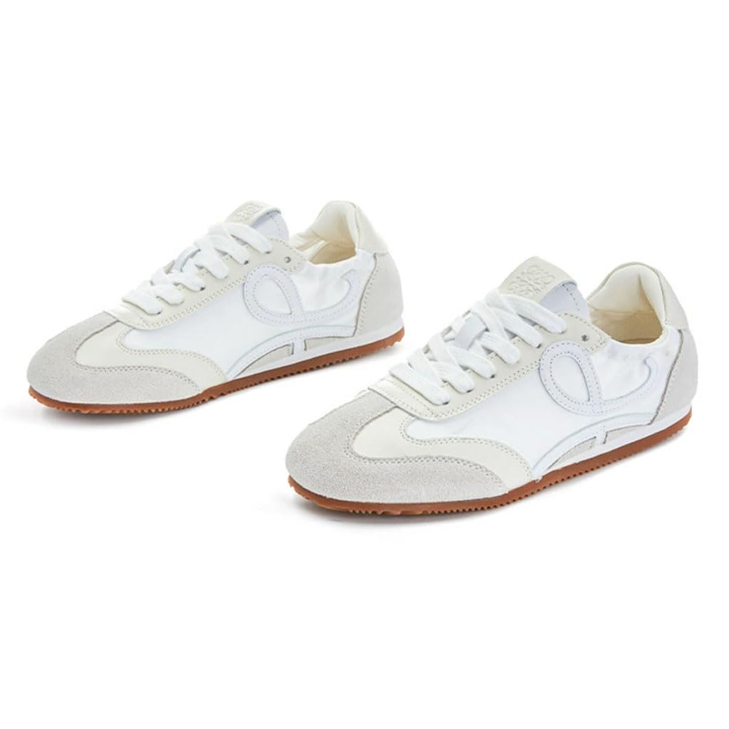 Damen Retro Sneaker Wildleder Farbblock Freizeitschuhe