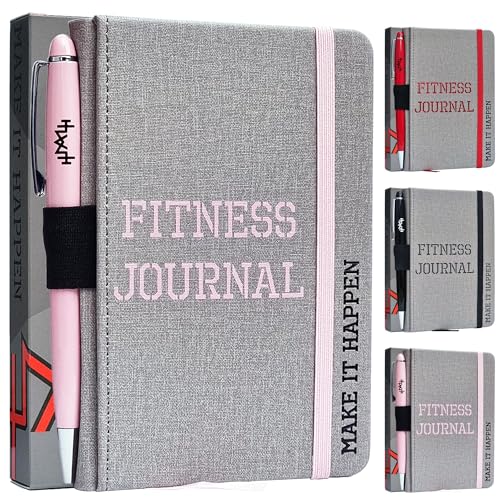 MaLetics Jornal de fitness de bolso A6, define 15 objetivos, rastreia 93 treinos, mede o progresso e registra 24 registos pessoais, design à prova de suor,