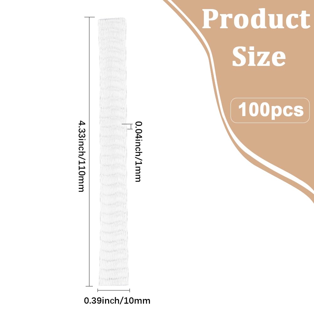 GORGECRAFT 100Pcs Sewing Thread Net Cosmetic Brush Protective Nets Mesh Spool Saver Huggers for Different Sizes of Sewing Quilting Winding Embroidery Machines White 4.33x0.39inch - Image 2