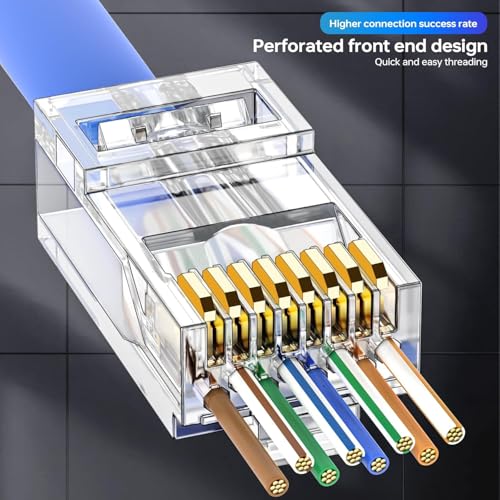 Conector RJ45 Pass Through Cat6 100 unidades miniatura 3