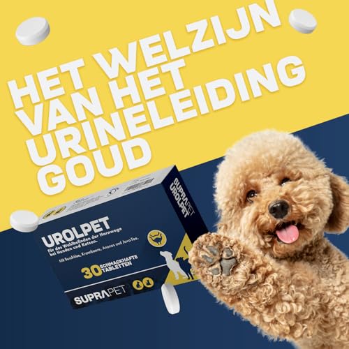 Suprapet Urolpet Hunde und Katzen Harnwegs-Wellness 30 Tabletten à 1000 mg - Natürliches Ergänzungsfutter bei Blasenentzündung, Prostata mit Lespedeza, Cranberry, Ananas, Java-Tee