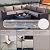Kullavik Outdoor Patio Furniture Set 6 Pieces Sectional Rattan Sofa Set Brown PE Rattan Wicker Patio Conversation Set with 5 Sand Seat Cushions and 1 Tempered Glass Table
