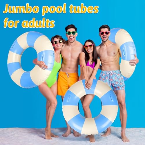 Image of 2 PCS Inflatable Pool Floats for Swimming Pool Party Lake Beach Adults - Floaties Pool Tubes Swim Rings Tubes Floaties for Beach Pool Party Decorations