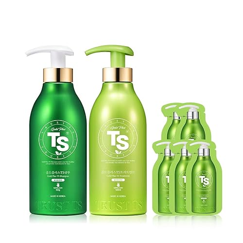 Gold Plus TS Champú para el crecimiento y grosor del cabello (16.9 onzas líquidas) Ingredientes de biotina dorada de lujo | Para cabello dañado,