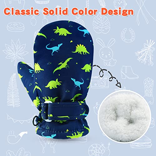 Image of BAVST Toddler Waterproof Mittens Fleece Lined Baby Boys Girls Winter Warm Glove Kids Snow Infant Ski Mitten for 3M-5T