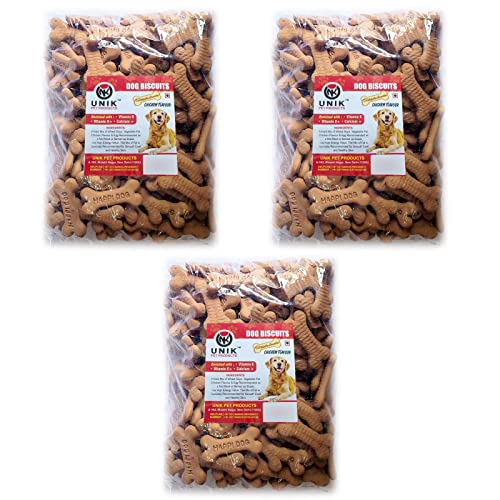 UNIK Dog Pet Food Calcium Treat Healthy Chicken Adult Dog Biscuits 3 KG,Pack of 3 (B0B1C44G9N) Amazon Price History, Amazon Price Tracker