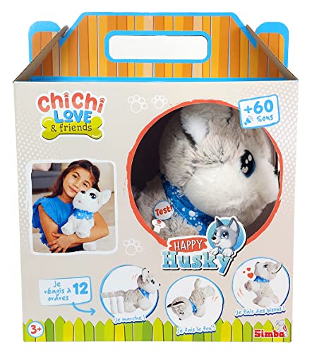 Peluche Chi Chi Love Husky interactif 30cm 12 commandes vocales 60 sons différents dès - vue 8