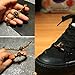 ODIINCY Shoe lace Charms Shoelace Buckle, Fashion Metal Skull Shoelaces Charms Decorations for Sneakers Boots Casual Shoes Accessory (gold-4)
