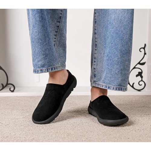 Image of LCQL Men Breathable Slides Slipper Leather Mules and Clog Summer Outdoor Indoor Flat Loafers Size 7-12