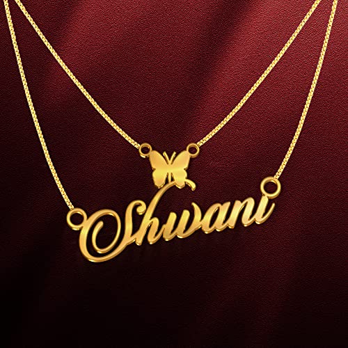 Image of Shivani Cursive Gold & Silver Name Pendant Necklace, Best Jewelry Gift for Girls.