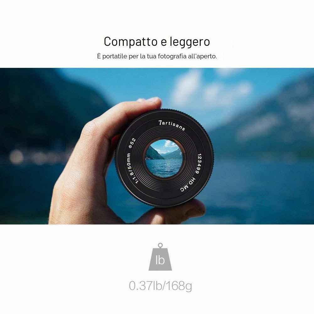 7artisans 50 mm f1.8 micro 3/4 manuale obiettivo fisso per micro quattro terzi telecamere come EMP1 EMP2 E-PL1 E-PL2 E-PL3 E-PL5 E-PL6 E-PL7 e-pl8 e-p6 E-P1 E-P2 E-P3 E-P5 E-M1 E-M5 E-M10 pen-f