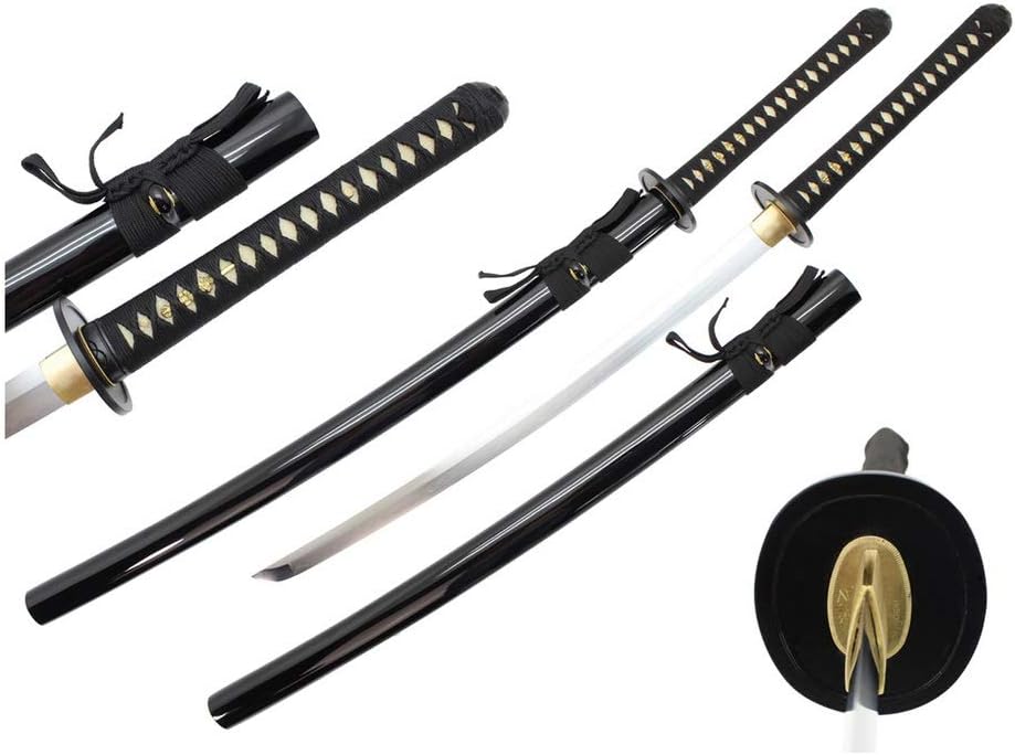 RYUJIN Hatamoto Series 41" KO Katana (23.5" Blade) Hand Forged 1060 Carbon Steel Through Hardened Shinogi Zukuri No-Hi Blade w/Real Ray Skin Handle …