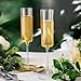 Ciaell 12 Pack Plastic Champagne Flutes - 6 Oz Clear Disposable Champagne Glasses - Square Plastic Toasting Glasses for Party Anniversary Wedding