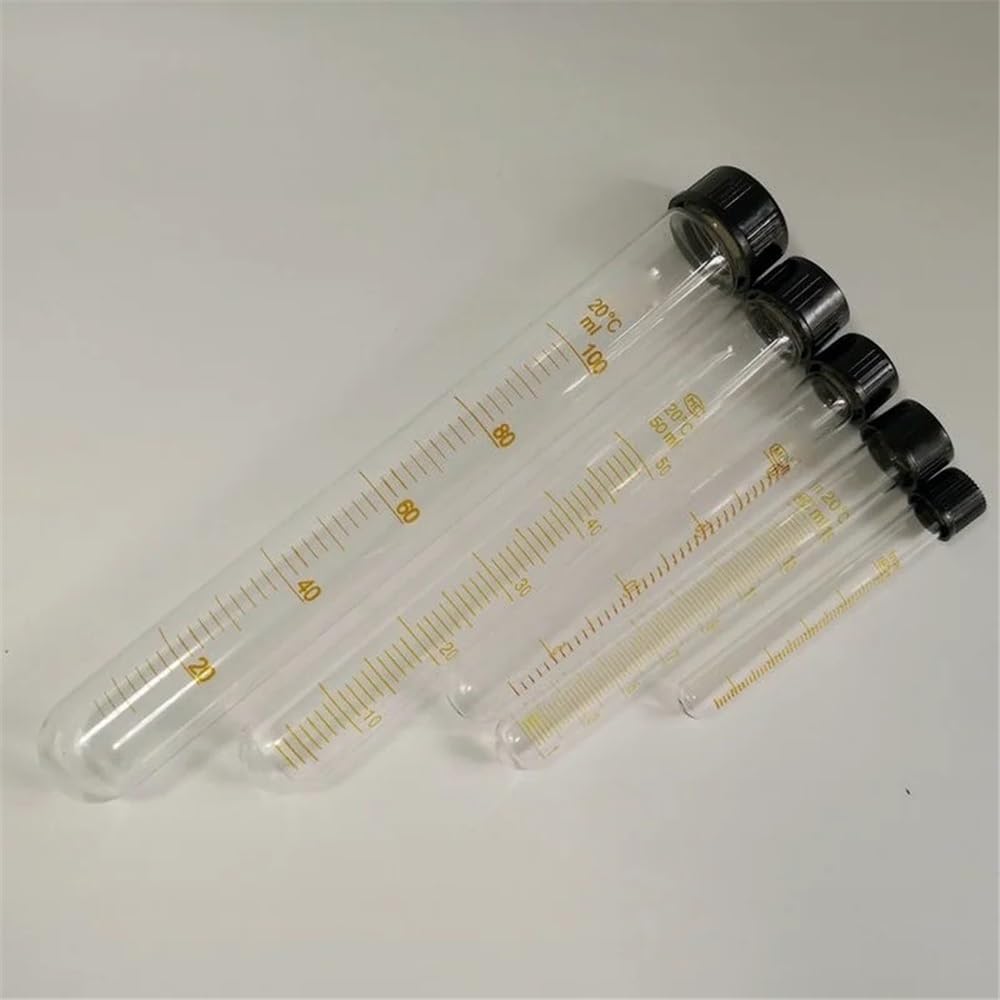 Cristalería de Laboratorio Tamaño disponible Tubo de centrífuga graduado de vidrio con fondo en forma de V: 5 ml, 10 ml, 15 ml, 20 ml, 25 ml, 50 ml Equipado con tapa de rosca(100ml)