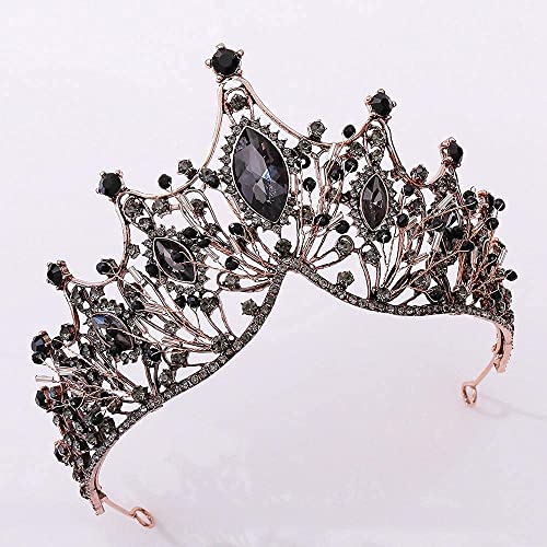 Coronas de novia sin tirones con cristales morados y base de bronce cómoda 3
