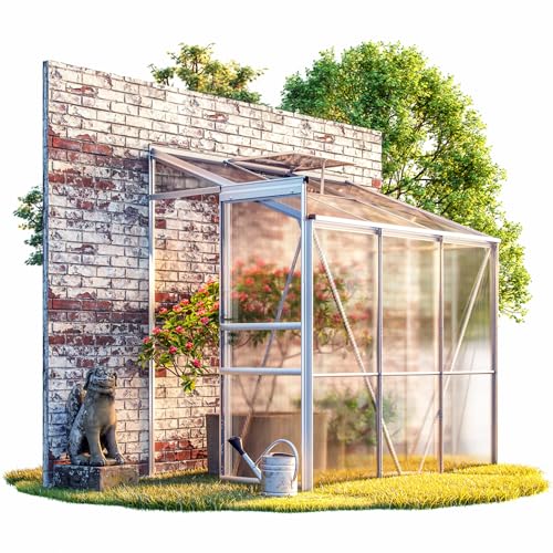 Gardebruk Serra a Parete Alluminio 3,8m³ 190x122x202cm Serre a muro Piante Orto Finestra Ventilazione