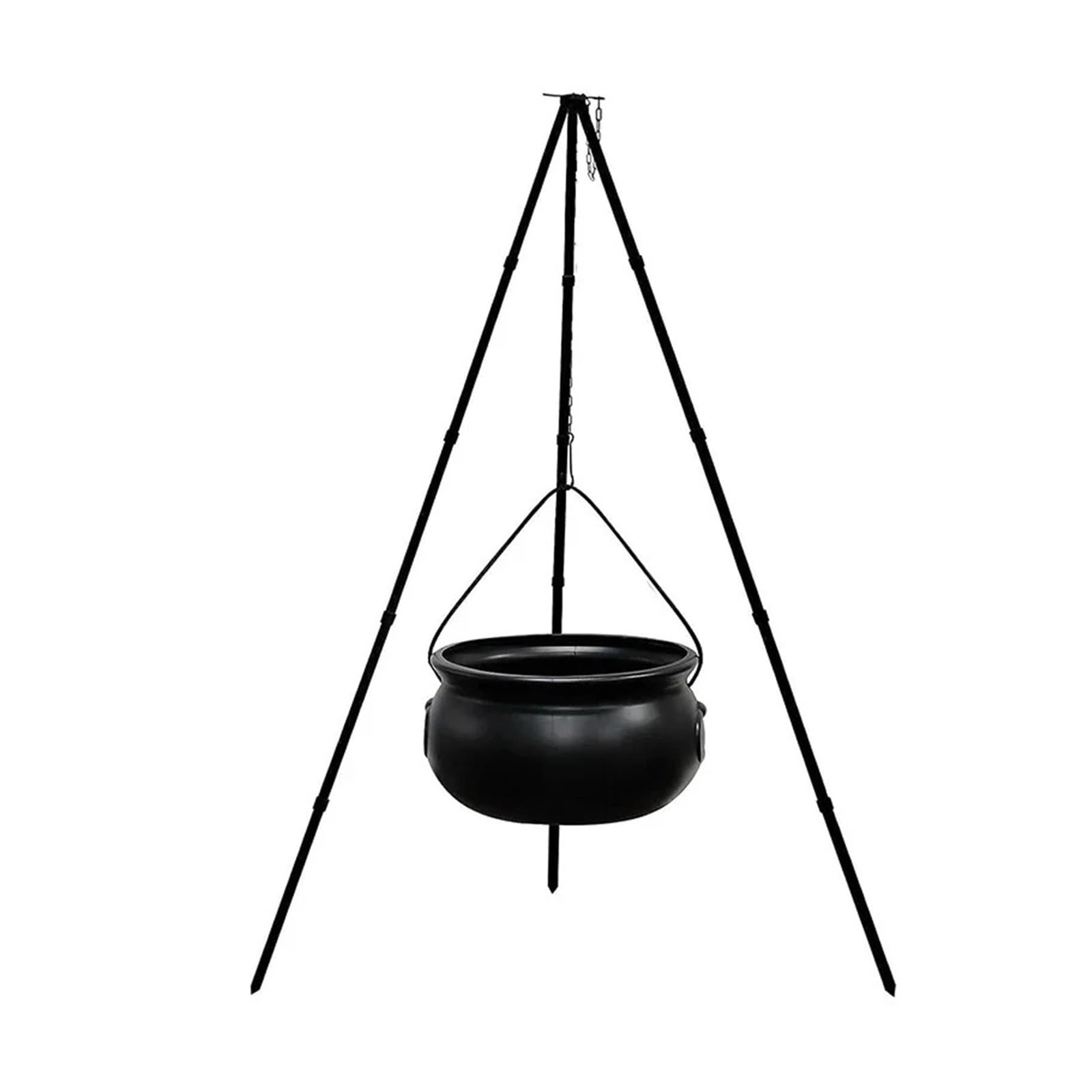 51in Halloween Witch Cauldron on Tripod with Lights Candy Bucket