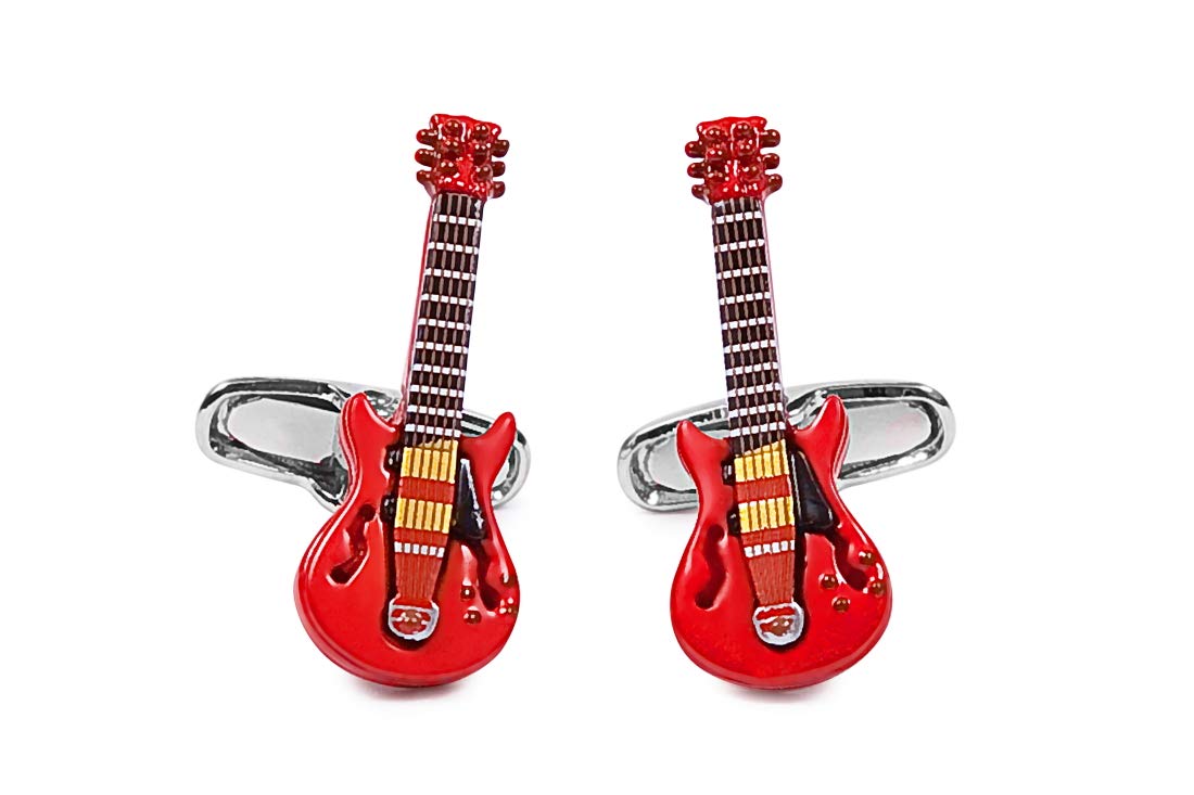 SoloGemelos - Black Electric Guitar Cufflinks - Men