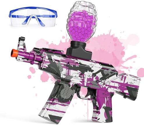 Gel Ball Blaster, Splat Gel Gun for Precision Shooting, Electric Water Ball Blaster Gun with Top Loading Design, Great for Competitive Team Play, Ages 15+ (Purple)